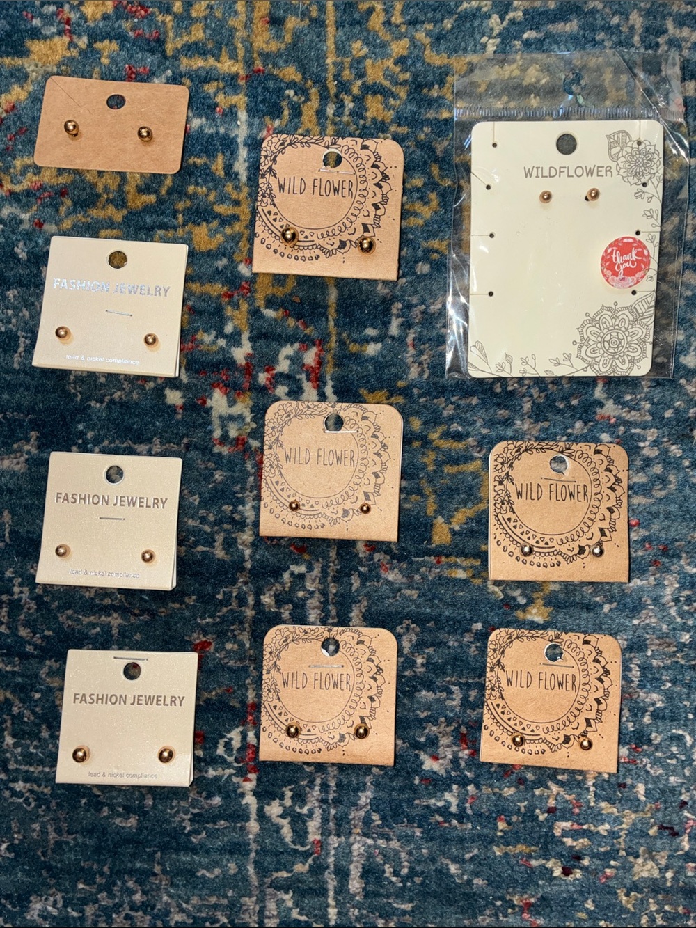 Wild Flower Fashion Jewlery Stud Earrings Lot of 10